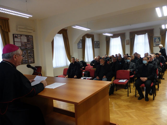 Msgr. Zdenko Križić na današnjem susretu svećenika/Snimio don A. Kaćunko                                                                                                                                                                                  